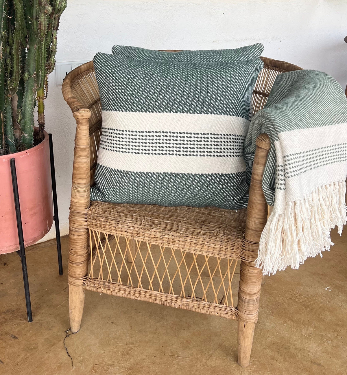 Forest Green Heirloom Handwoven Cushion Covers | Set of Two