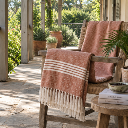 Gobi Desert Throw Blanket | Handwoven Cotton and Bamboo