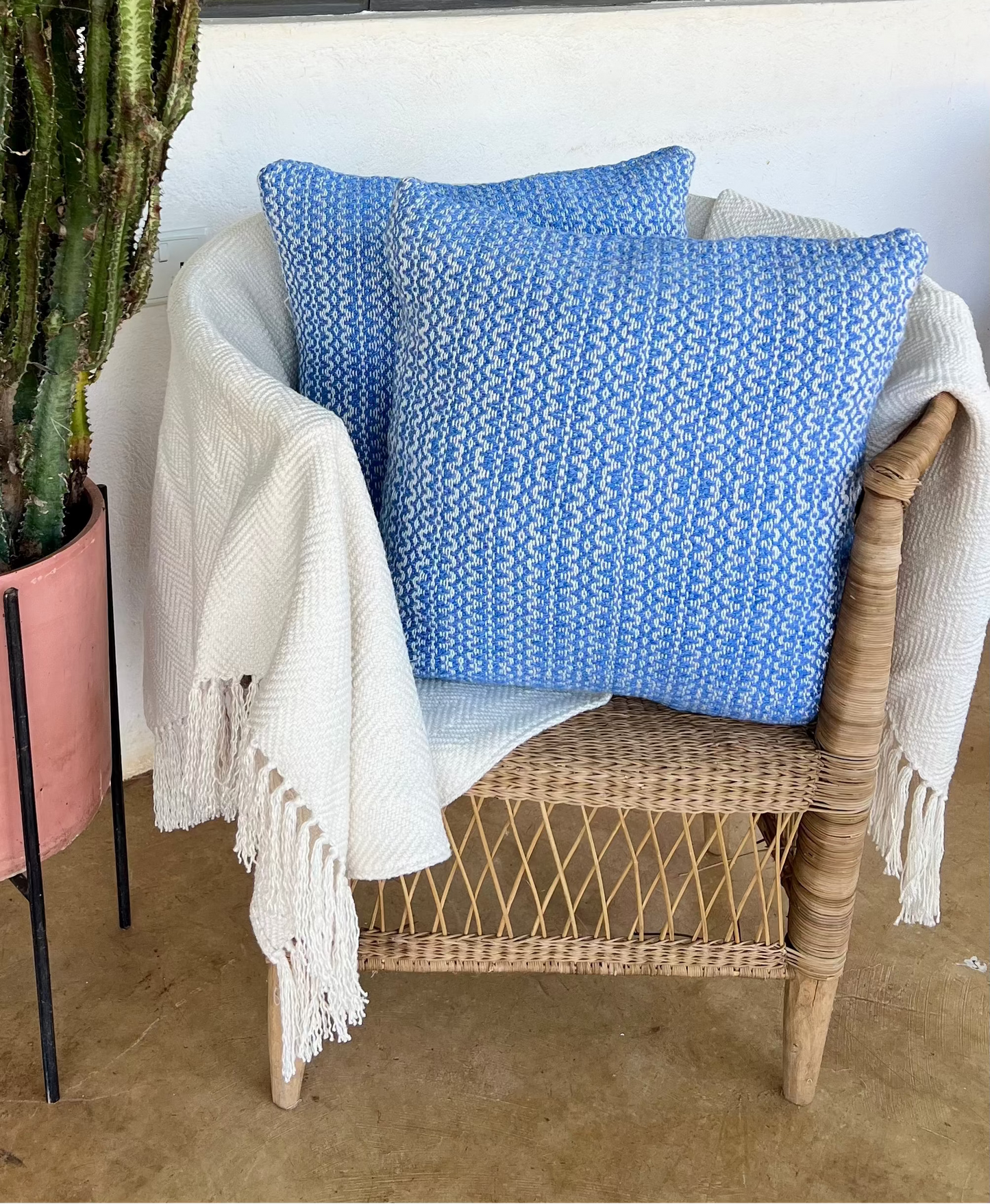 Ocean Blue Heirloom Handwoven Cushion Covers | Set of Two