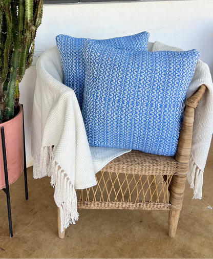Ocean Blue Heirloom Handwoven Cushion Covers | Set of Two