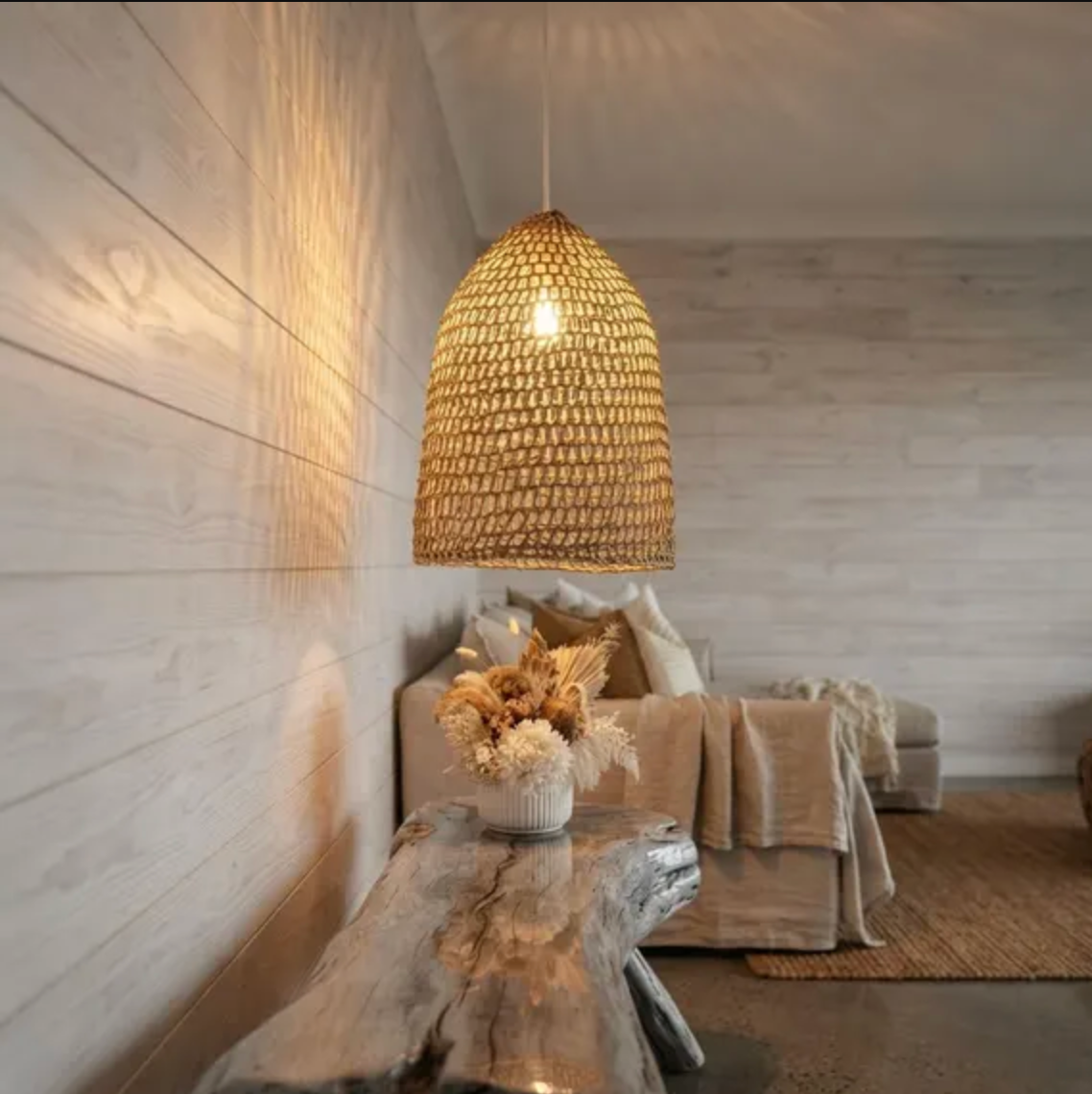 Palm Net Pendant Light Shade - Natural
