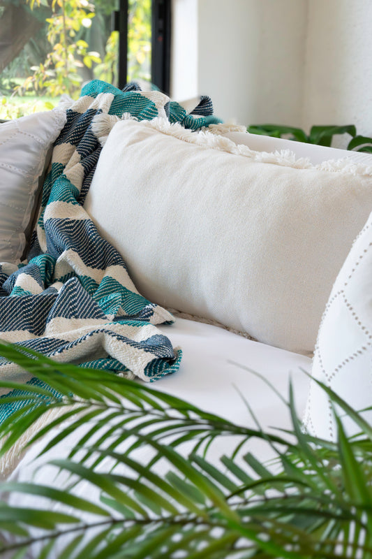 Haven Handwoven Ivory Lumbar Cushion Cover