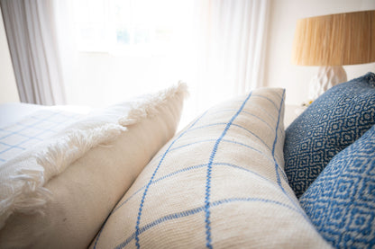 Heirloom Handwoven Cushion Covers In Ocean Blue | Set of Two
