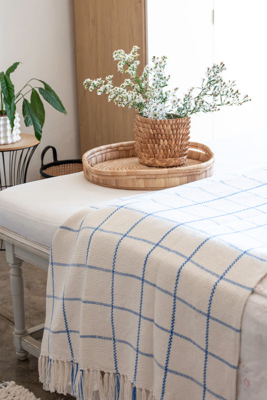 Blue Tassel  Blanket