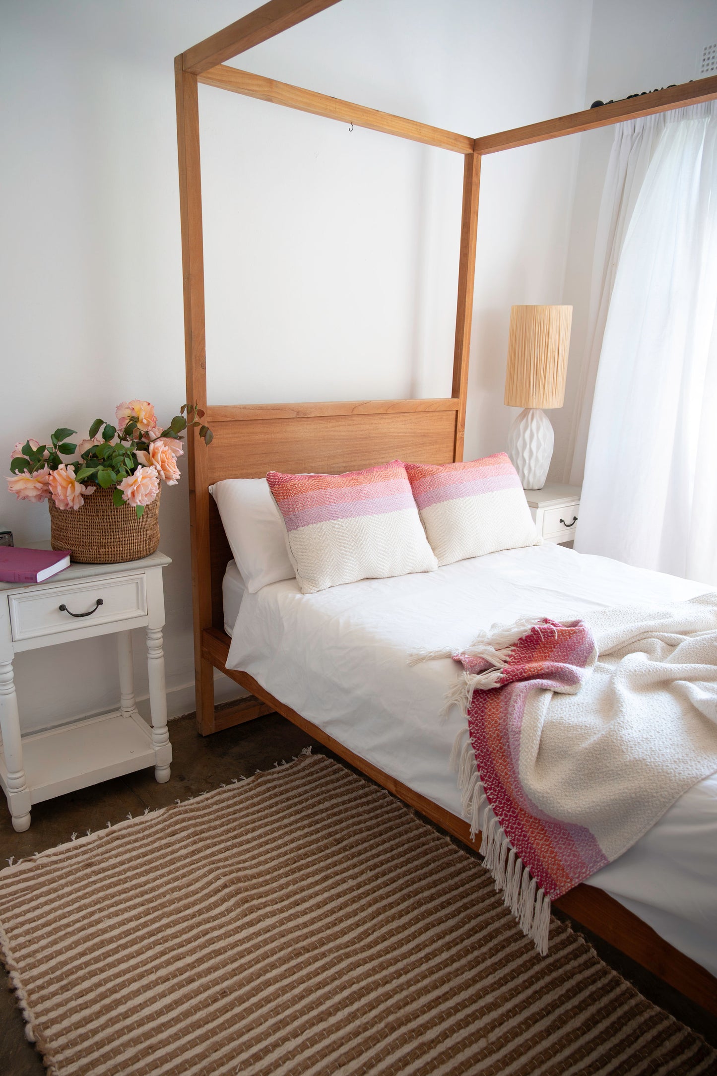 Sherbert Double Blanket | Handwoven Cotton and Bamboo  | Oversized