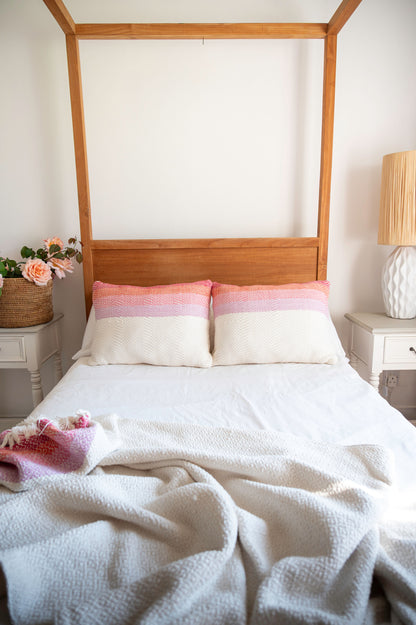 Sherbert Double Blanket | Handwoven Cotton and Bamboo  | Oversized
