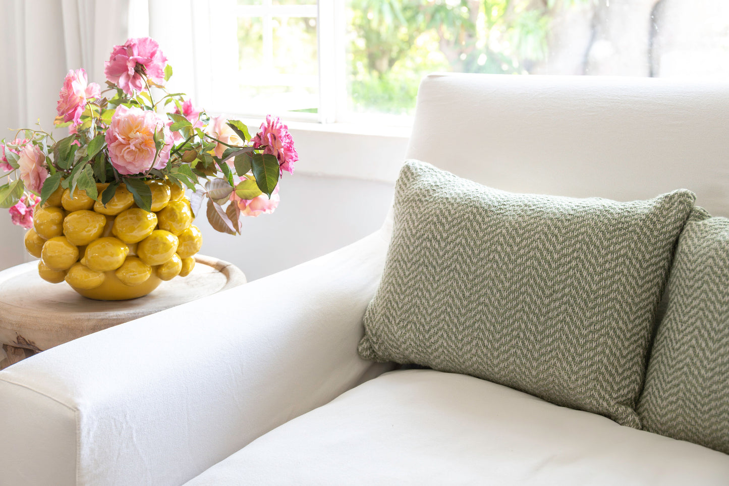 Heirloom Handwoven Cushion Covers In Sage | Set of Two