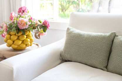 Heirloom Handwoven Cushion Covers In Sage | Set of Two