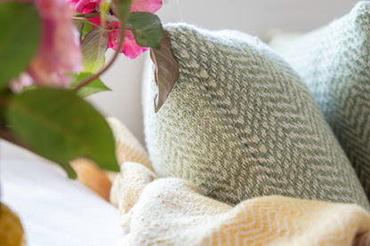 Heirloom Handwoven Cushion Covers In Sage | Set of Two