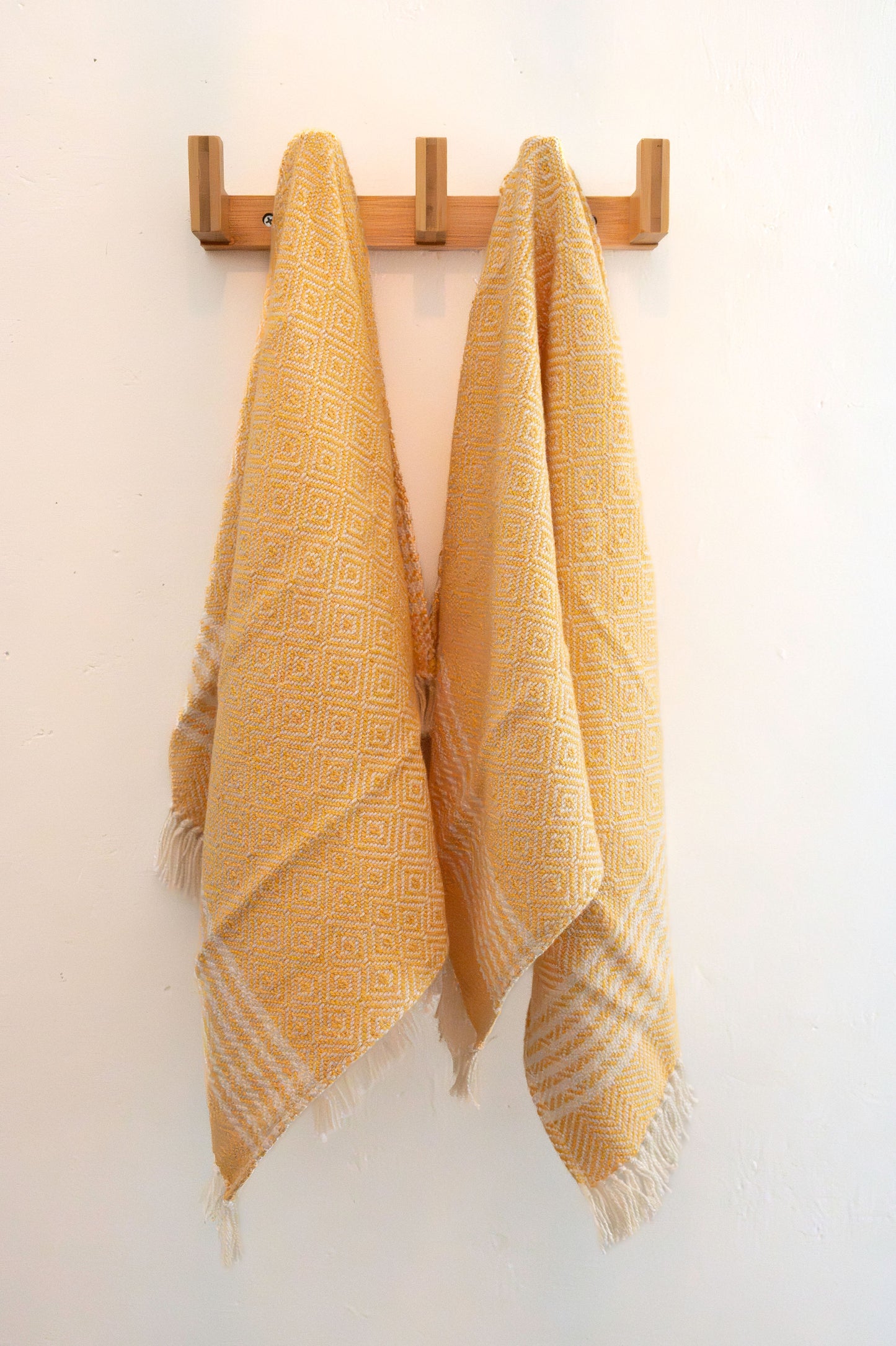 Woven Natural Fibre Hand Towels | Diamond Pattern | Set of Two