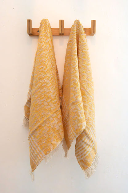 Woven Natural Fibre Hand Towels | Diamond Pattern | Set of Two