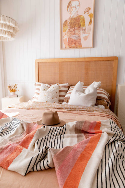Savannah Double Blanket | Handwoven Cotton and Bamboo  | Oversized