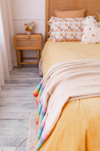Rainbow Throw Blanket | Handwoven Cotton and Bamboo
