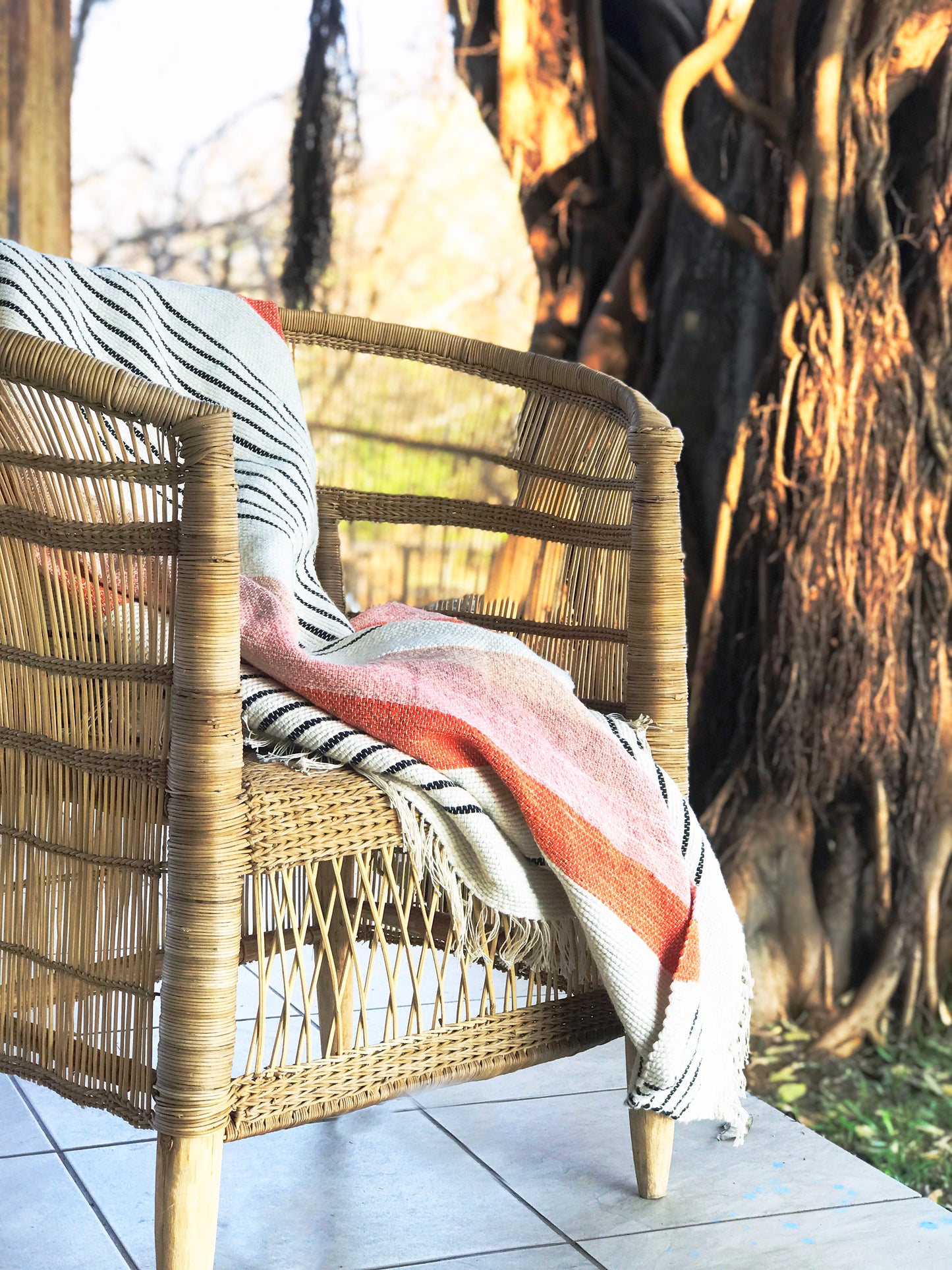 Savannah Double Blanket | Handwoven Cotton and Bamboo  | Oversized