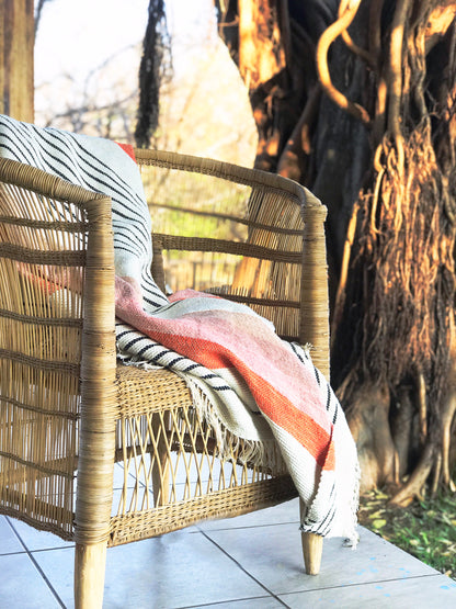 Savannah Double Blanket | Handwoven Cotton and Bamboo  | Oversized