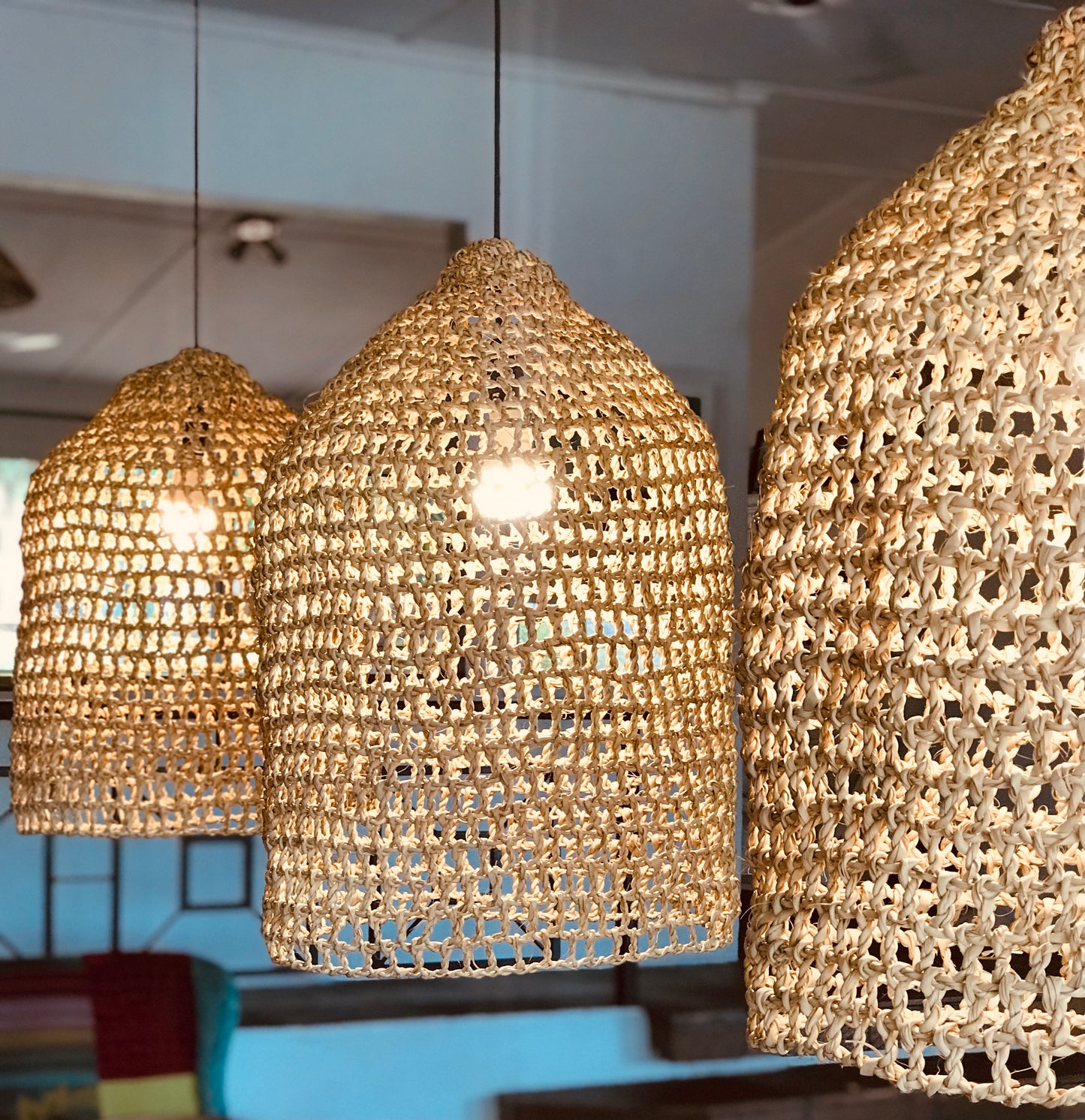 Palm Net Pendant Light Shade - Natural