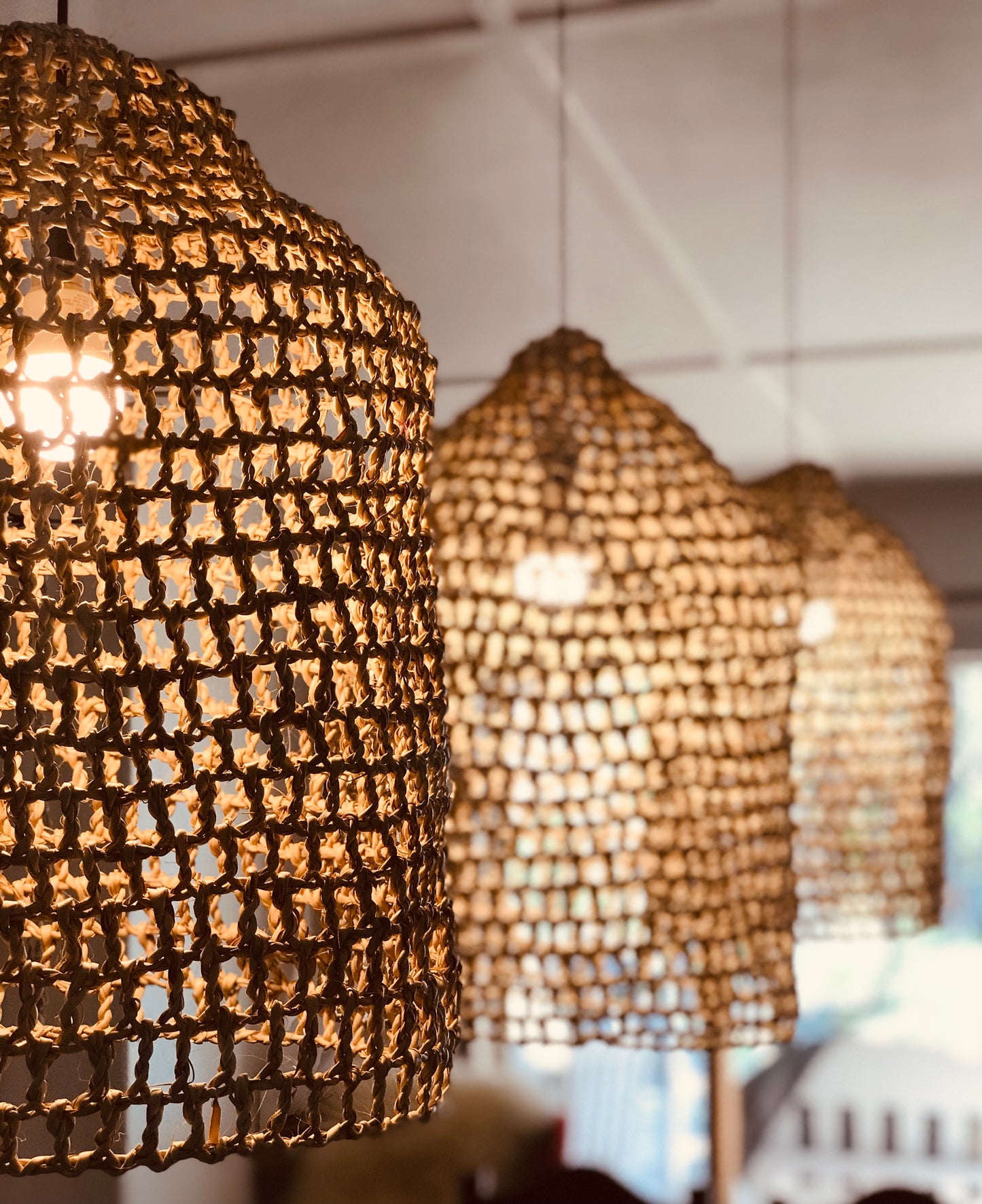 Palm Net Pendant Light Shade - Natural
