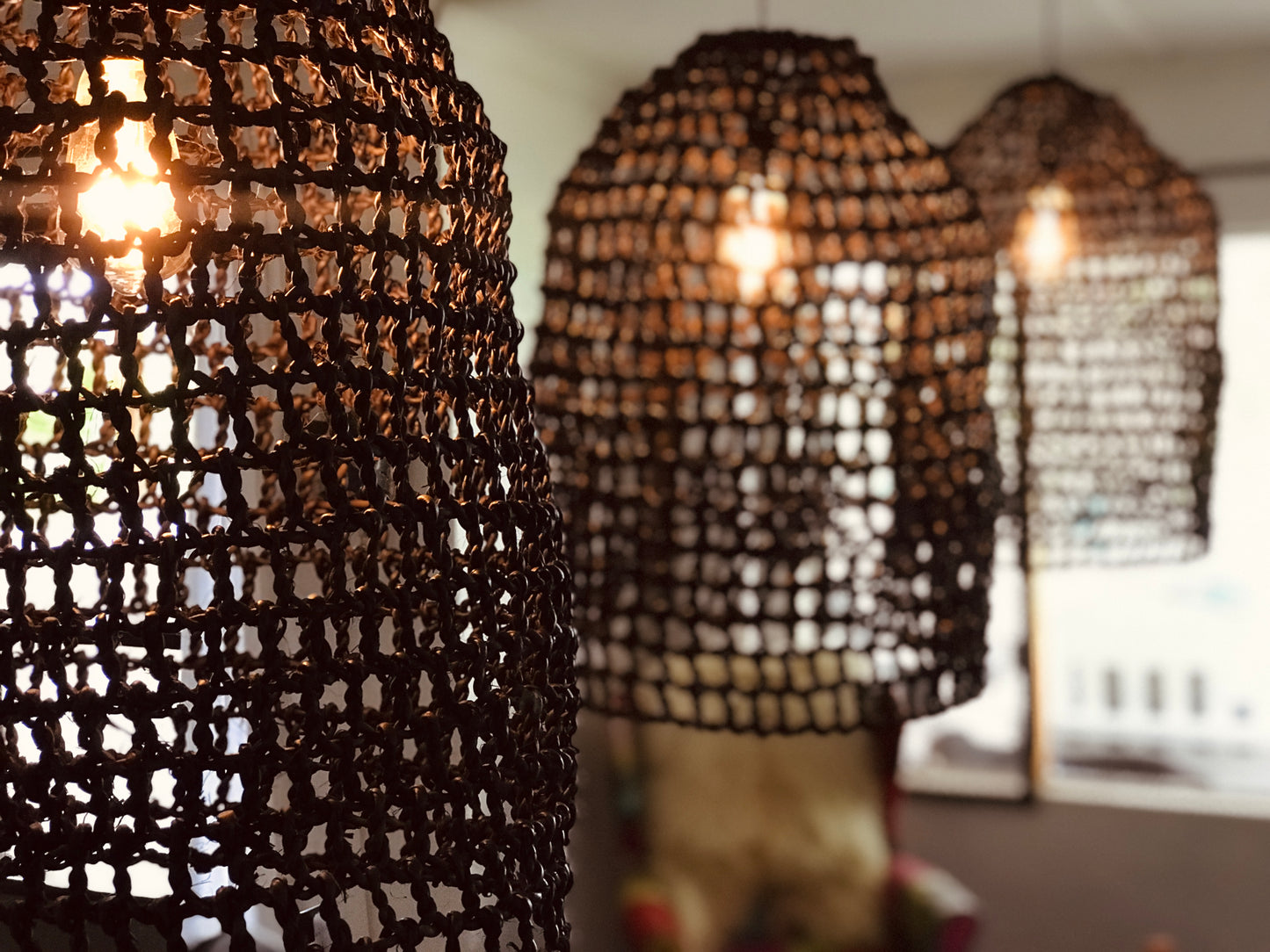Palm Net Pendant Light Shade - Midnight Black