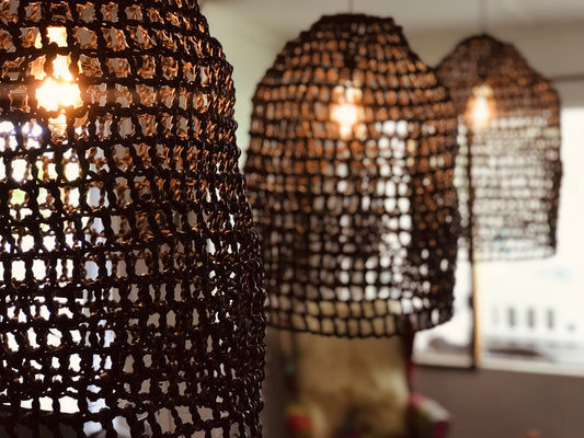 Palm Net Pendant Light Shade - Midnight Black