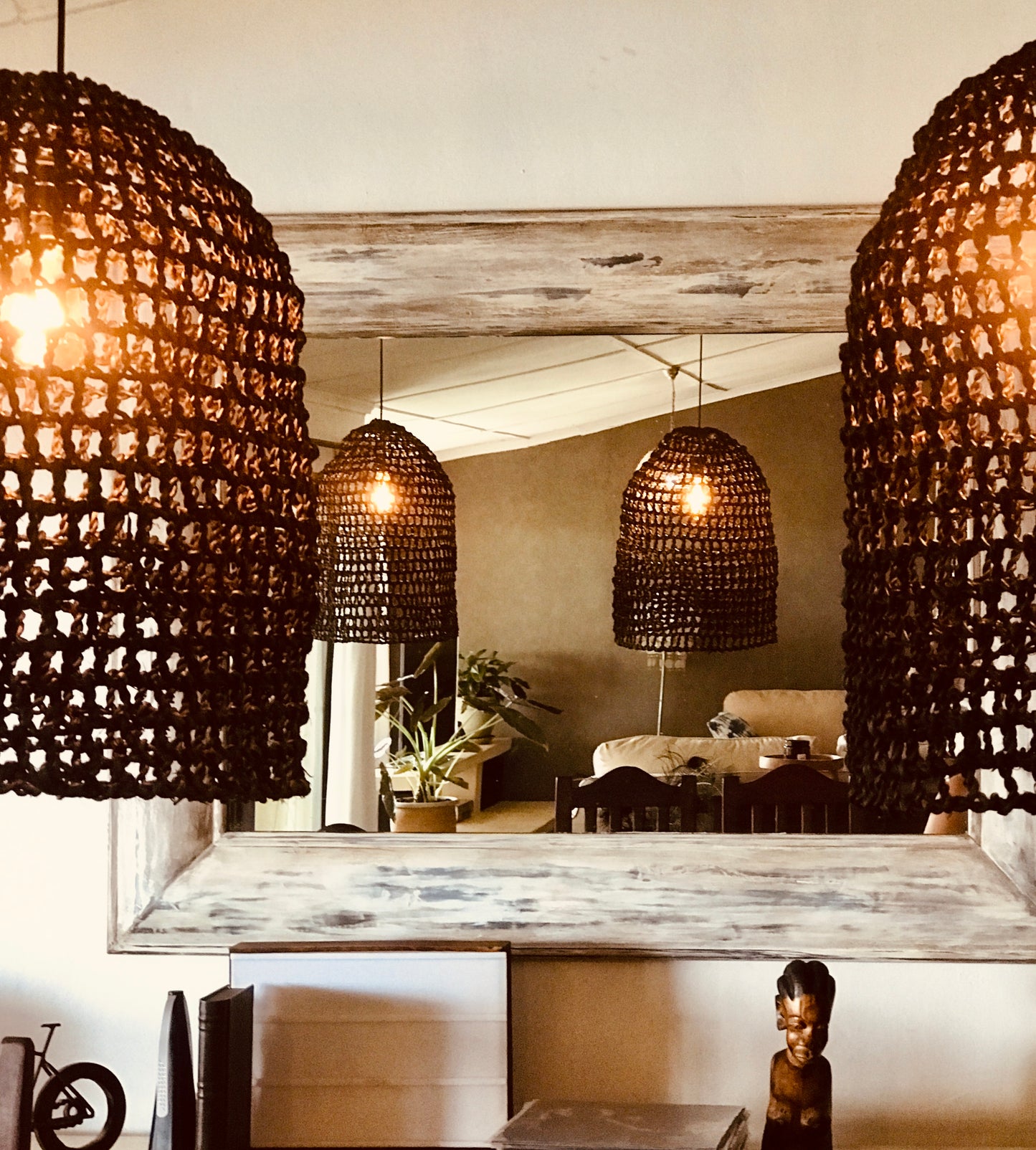 Palm Net Pendant Light Shade - Midnight Black