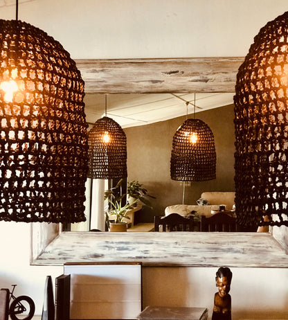 Palm Net Pendant Light Shade - Midnight Black