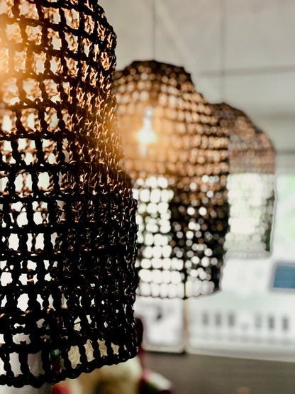 Palm Net Pendant Light Shade - Midnight Black