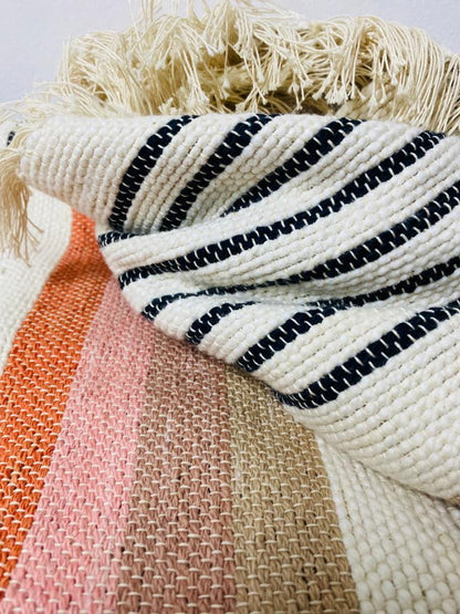 Savannah Double Blanket | Handwoven Cotton and Bamboo  | Oversized